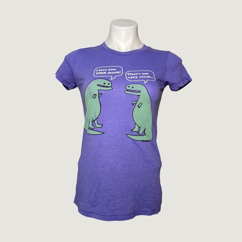 Y2K Local Celebrity T-Rex Dinosaur I Love You This Much Scene Baby Tee #15